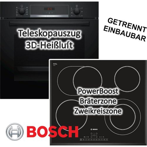HERDSET Bosch Backofen Teleskopauszug mit Glaskeramikkochfeld - autark, 60 cm NEU