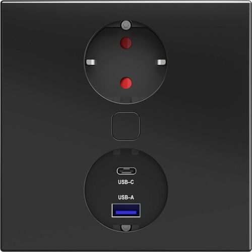 Einbausteckdose Küche, Küchensteckdose Duplex-Q mit USB A und C