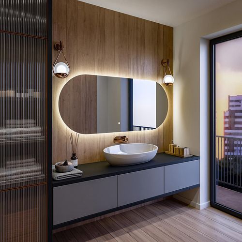 Artforma Badspiegel mit Beleuchtung 130x90, Spiegel LED mit Touch Schalter