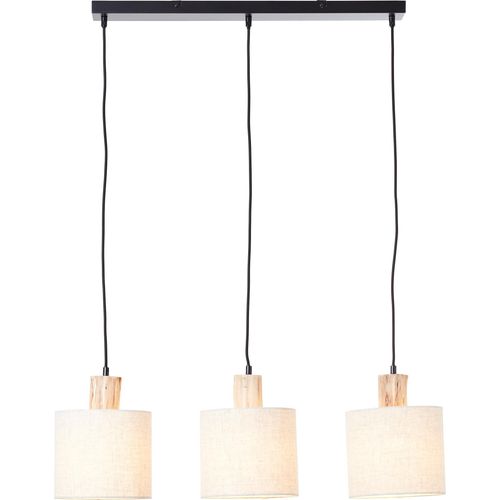BRILLIANT Pia Pendelleuchte 3flg Balken schwarz/natur schwarz/natur 99538/96