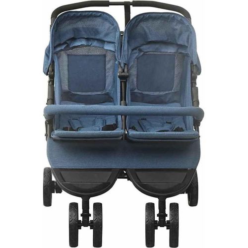 vidaXL Geschwisterwagen Marineblau Stahl