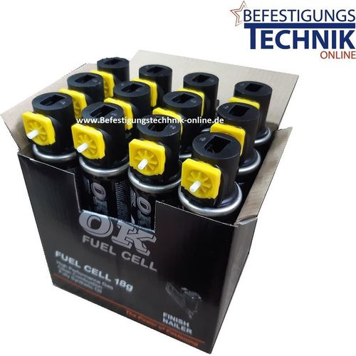12xOK Gas Gaskartuschen gelber Ring 78mm für Paslode Tjep KMR Reich Makita Senco Bostitch