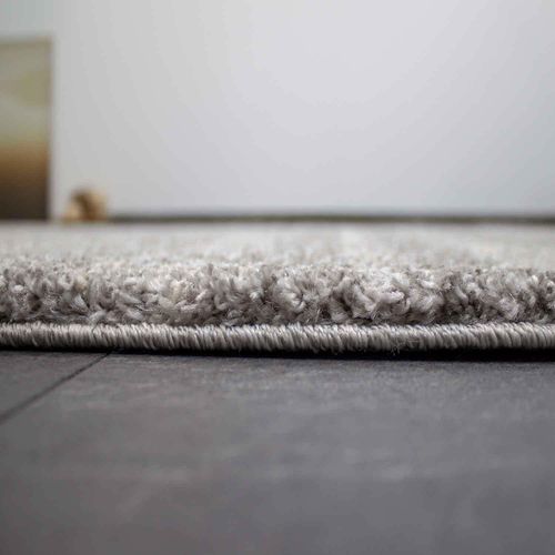 Designer Teppich Wohnzimmer weich mit dichtem Flor meliert versch. Farbvarianten, Farbe:Grau, Maße:200x290 cm