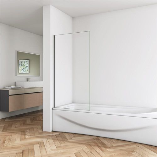 Dusche Duschtrennwand 80x140cm Badewannen-aufsatz 6mm NANO ESG-Glas Duschabtrennung Duschwand