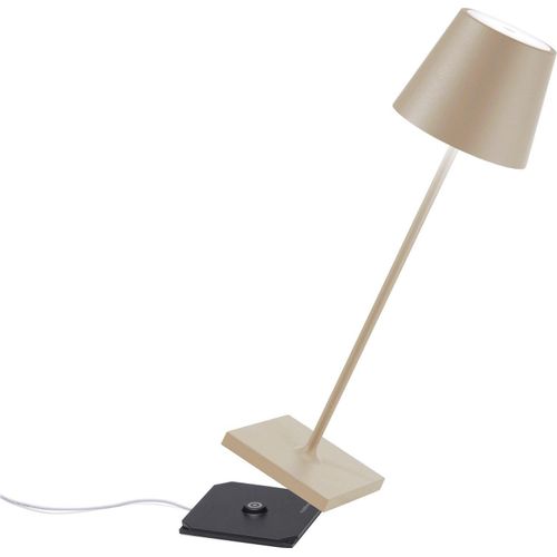 Zafferano Poldina Pro Tischlampe - Aufladbare LED Außenlampe - 38 cm - Creme