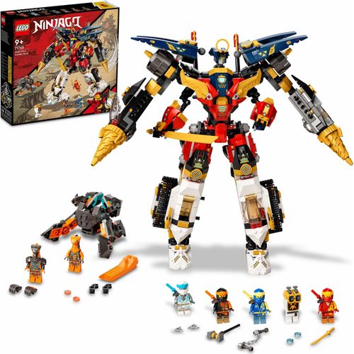 LEGO 71765 NINJAGO Ultrakombi-Ninja-Mech, 4-in-1-Spielzeug ab 9 Jahren mit Spielzeugauto, Jet und Panzer, Geschenkset mit Fahrzeugen und 7 Figuren