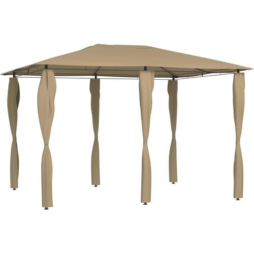 Pavillon mit Pfostenabdeckungen 3x4x2,6 m Taupe 160 g/m²