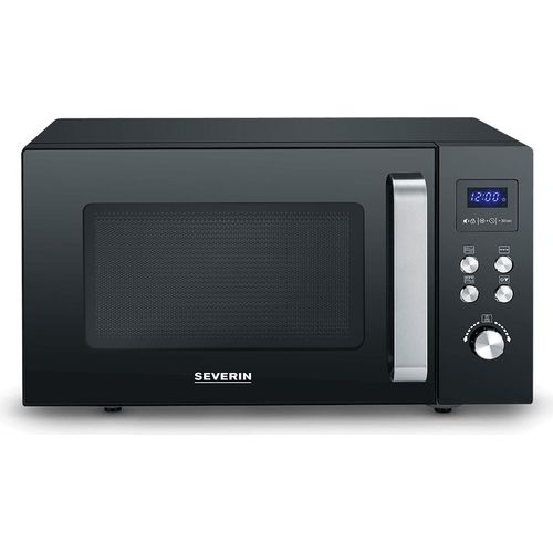 Mikrowelle Glasboden Grill 25 Liter SEVERIN 2 in 1 MW 7763 900 W MW 7763 aus Edelstahl, schwarzsilber Mikrowelle Mikrowelle Mit Grill Grillofen Mikrowellengerät