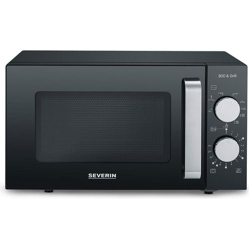 Mikrowelle Glasboden Grill 20 Liter SEVERIN 2 in 1 MW 7762 800 W MW 7762 aus Edelstahl, schwarzsilber Mikrowelle Mikrowelle Mit Grill Grillofen Mikrowellengerät