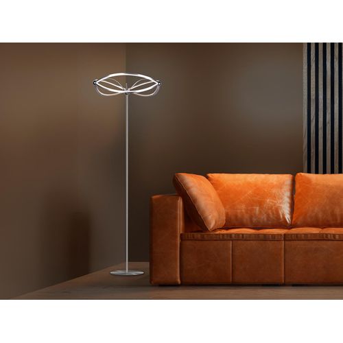 Moderne LED Stehlampe CHARIVARI Silber matt, Höhe 175cm