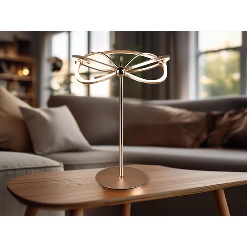 Moderne LED Tischlampe CHARIVARI Messing matt, Höhe 50cm