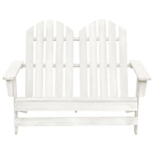 vidaXL 2-Sitzer Adirondack-Gartenbank Massivholz Tanne Weiß