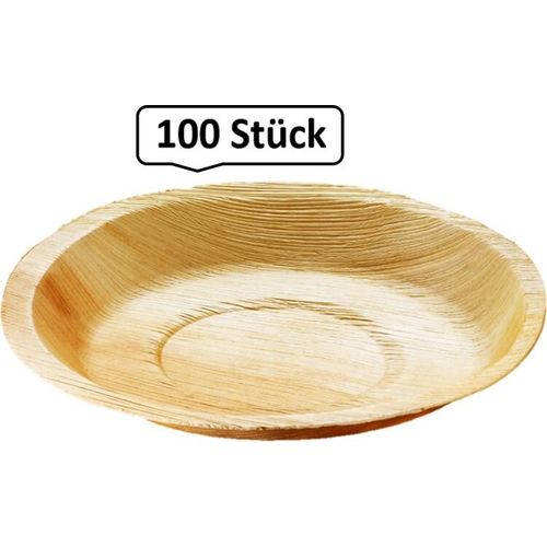 Teller rund, Palmblattgeschirr, 100 Stk, biologisch abbaubar, umweltfreundlich, Durchmesser 24 cm