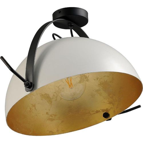 masterlight Deckenleuchte Larino 1-flammig Stahl Weiß-Blattgold Ø40cm