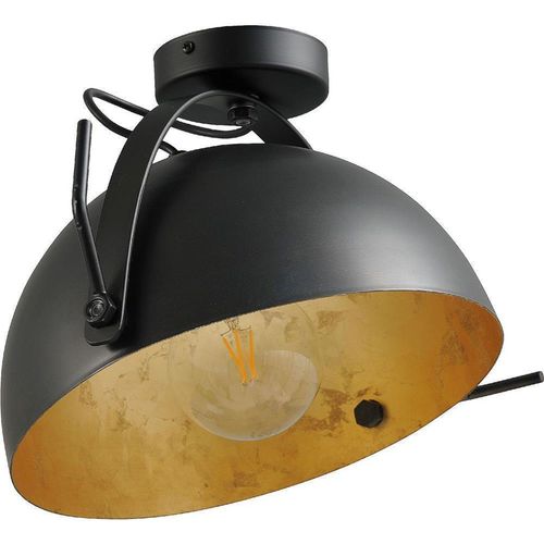 masterlight Deckenleuchte Larino 1-flammig Stahl Schwarz-Blattgold Ø30cm