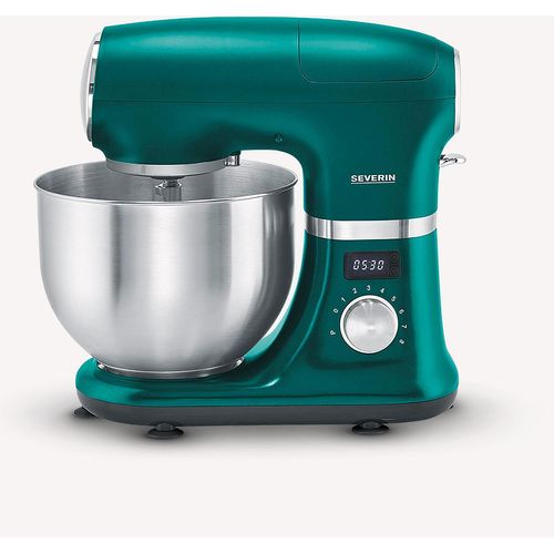 Küchenmaschine SEVERIN KM 3896 Grün Limited Edition ca. 1.000 W mit Zubehör KM 3896 aus Aluminium, gebürstetgrünmattschwarzsilber