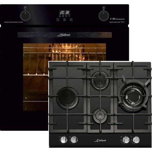 Kaiser Küchengeräte Backofen-Set EH 6367 Elektro Backofen, 79L + KCG 6394 Gaskochfeld 60cm