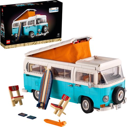 LEGO 10279 Icons Volkswagen T2 Campingbus VW-Bus mit ikonischen Details, klassischer Modellbausatz Camper, Geschenk für Erwachsene