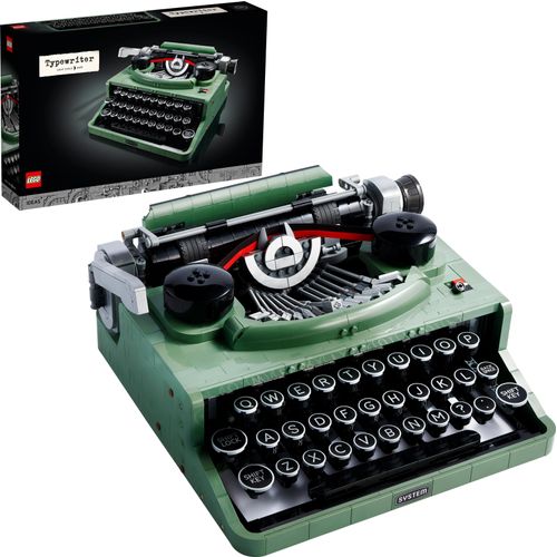 LEGO Ideas Schreibmaschine, Basteln für Erwachsene, Retro-Modell zum Sammeln und Dekorieren, kreative Hobbys, einzigartige Geschenkidee 21327