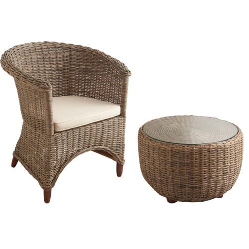 Gartenmöbel aus grauem Poelet-Rattan 
