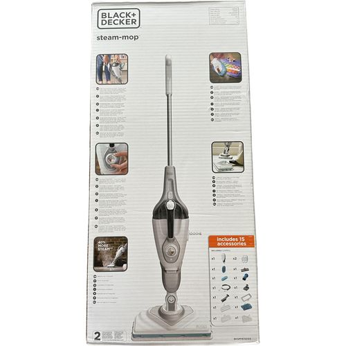 Black & Decker Steam-Mop + SteaMitt, Aufrechter Dampfreiniger, 0,5 l, Grau, Tasten, 8 m, 1600 W