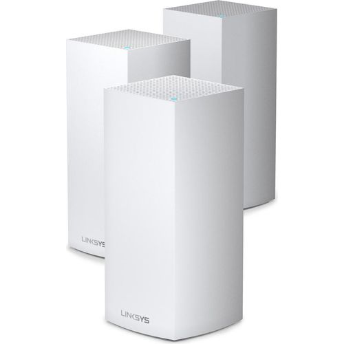 Linksys Velop MX12600 Tri-Band Mesh-WiFi 6-System (AX4200) WLAN-Router mit bis zu 830 m² Funkabdeckung, 3,5-mal schneller, für mehr als 120 Geräte – 3er-Pack, Weiß