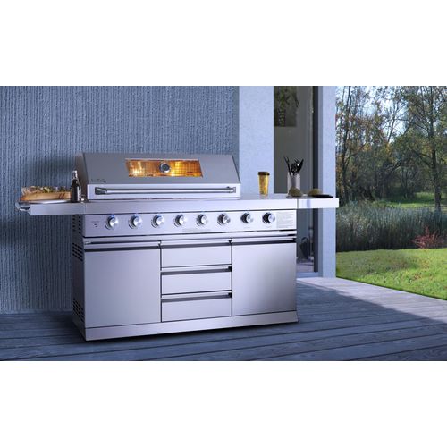 BUSCHBECK Outdoorküche Bristol mit XXL-Gasgrill, hochwertiges Edelstahl, B214 x T60 x H119 cm,
