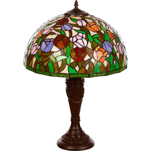Lampe im Tiffany-Stil 16 Zoll Libelle Tiere Rose Dekorationslampe Tischlampe, Farbe:Tiff 193 Tulpe