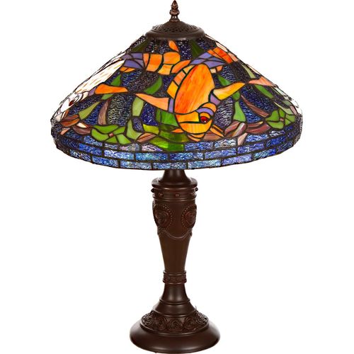Lampe im Tiffany-Stil 16 Zoll Libelle Tiere Rose Dekorationslampe Tischlampe, Farbe:Tiff 183 Fisch