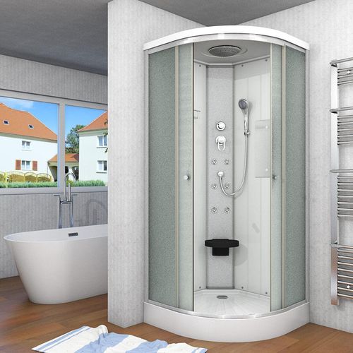 Duschkabine Fertigdusche Dusche Komplettkabine D10-20M0-EC 100x100 cm