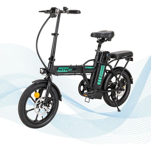 HITWAY Elektrofahrrad 16 Zoll ,Klapprad,Citybike E-Bike mit 10,4 Ah Abnehmbarer Batterie, Faltbares Pedal für Erwachsene und Jugendliche