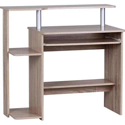 Computertisch: Intelligenter Tastaturauszug, Großzügige Arbeitsfläche, Langlebig und Pflegeleicht. Beige, 94x48x90 cm | Kadima Design