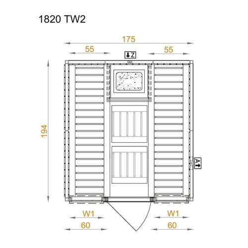 FinnTherm Innensauna Karina Innensauna 2 Sitzbänke aus Holz , Saunakabine mit 40 mm Wandstärke, Dampfsauna mit Montagematerial