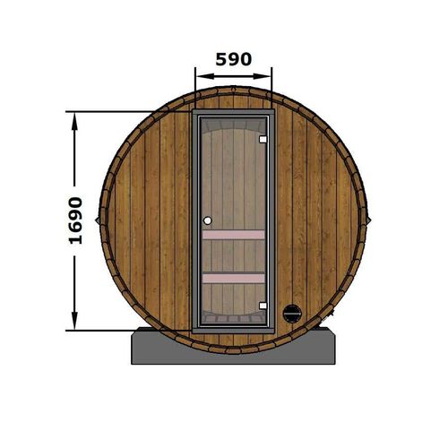 FinnTherm Terrassen-Fass-Sauna Fasssauna 3 Sitzbänke aus Holz , Sauna mit 42 mm Wandstärke Außensauna