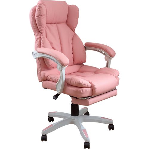 Schreibtischstuhl Bürostuhl Gamingstuhl Racing Chair Chefsessel mit Fußstütze,Farbe:Rosa