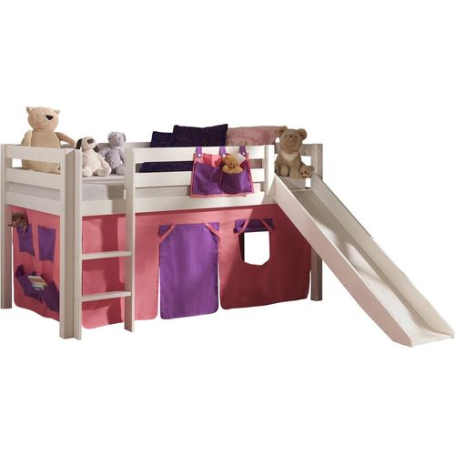Spielbett mit Rutsche Pino Kiefer massiv 90 x 200 cm Weiß