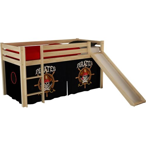 Spielbett mit Rutsche Pino Kiefer massiv 90 x 200 cm