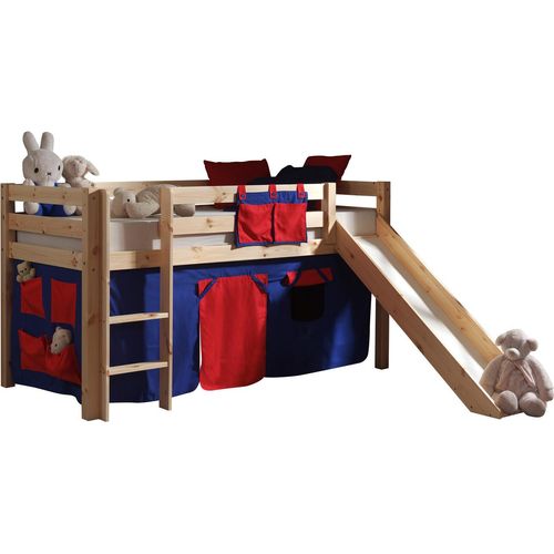 Spielbett mit Rutsche Pino Kiefer massiv 90 x 200 cm