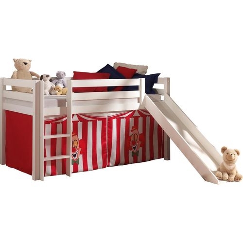 Spielbett mit Rutsche Pino Kiefer massiv 90 x 200 cm Weiß