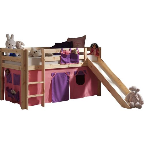Spielbett mit Rutsche Pino Kiefer massiv 90 x 200 cm