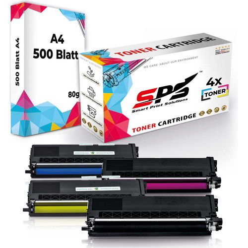 Druckerpapier A4 + 4x Multipack Set Kompatibel für Brother HL-L 8260 (TN-423C, TN-423M, TN-423Y, TN-423BK) Toner