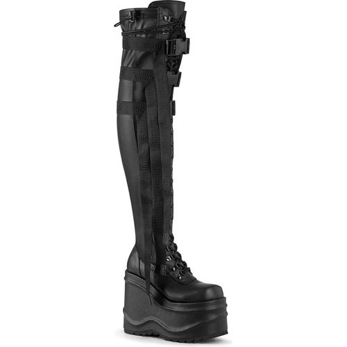 WAVE-315 Damen Boots von DemoniaCult, Schwarz , EU 39, US 9