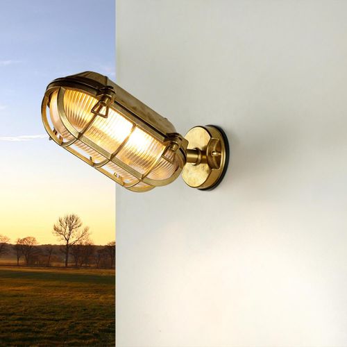 Außenwandlampe Messing Glas IP64 rostfreie Schiffslampe Außenleuchte Haus Haustür Terrasse