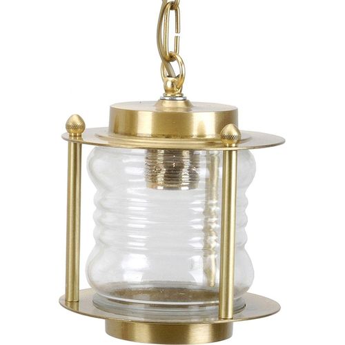 Dekorative Gartenleuchte Messing Glas maritimes Design E27 Hängelampe Außenlampe Balkon Terrasse