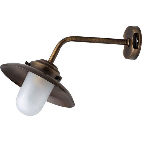 Antike Wandlampe Messing Maritim wetterfest KAVALA Außenleuchte Balkon Wand außen Haustür Hof Terrasse