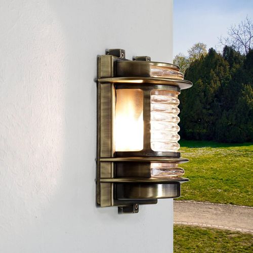 Wandlampe außen IP64 E27 Echt-Messing Maritim Wandleuchte außen Garten Terrasse