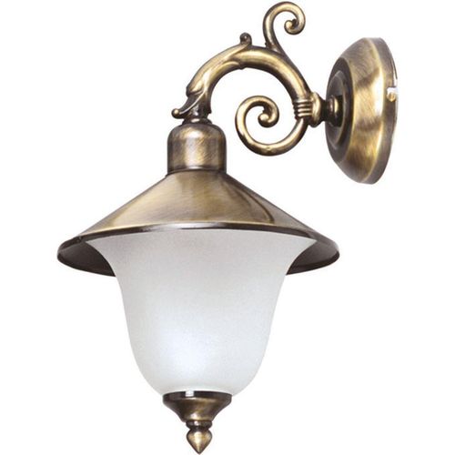 Verzierte Wandlampe Messing Glas außen Rustikal antik ANDROS Außenleuchte Haus Haustür Hof Terrasse