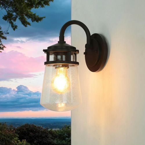 Elegante Wandlampe IP44 Maritim in Bronze Metall Glas BRADLEY Außenleuchte Haus Hof Balkon Garten
