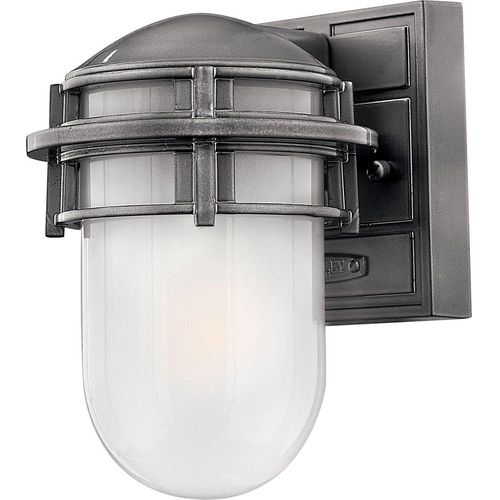 Maritime Außenwandleuchte CAPALDI Grau Glas Schirm Vintage IP44 Wandlampe außen Haustür Eingang