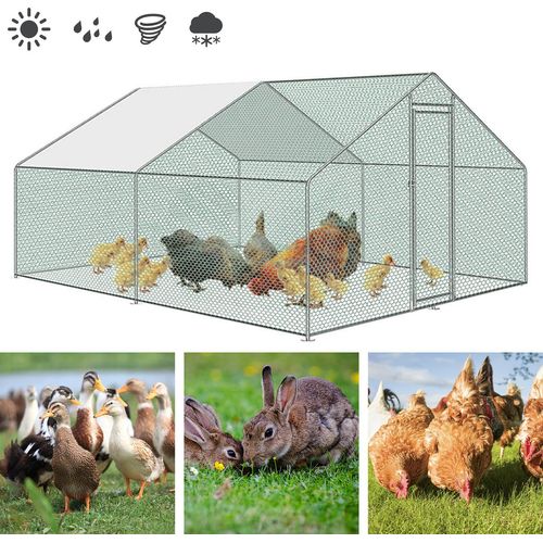 TolleTour Hühnerstall Hühnerhaus Freilaufgehege Voliere Tiergehege Kleintierstall Huehnerhaus Gefluegelstall 3x4x2m